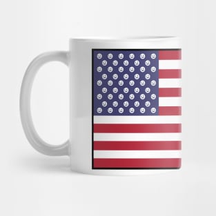 Irreverent Collection: USA Flag with smiley faces Mug